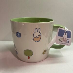 Miffy By Magenta Bunny Puppy Ducky Coffee Mug 18oz Ceramic Green Interior Cup